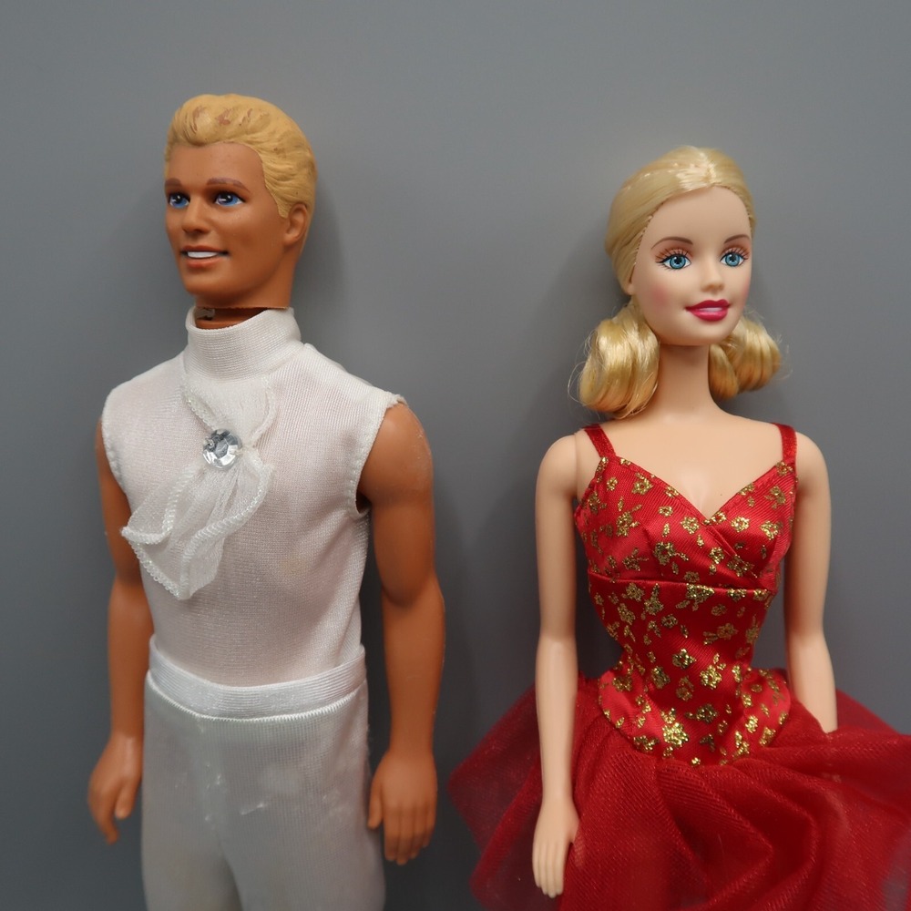 Vintage Mattel Barbie & Ken Dolls 90s Blonde Hair Blue Eyes Couple Lot Set‎